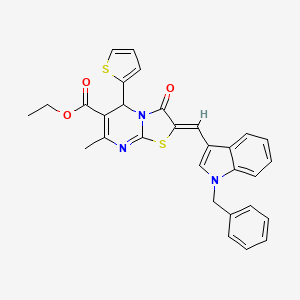 ethyl (2Z)-2-[(1-benzyl-1H-indol-3-yl)methylidene]-7-methyl-3-oxo-5-(thiophen-2-yl)-2,3-dihydro-5H-[1,3]thiazolo[3,2-a]pyrimidine-6-carboxylate