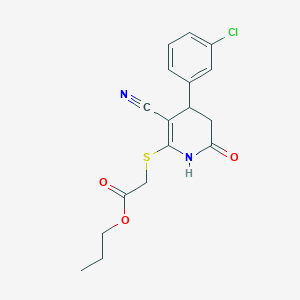 Propyl {[4-(3-chlorophenyl)-3-cyano-6-oxo-1,4,5,6-tetrahydropyridin-2-yl]sulfanyl}acetate