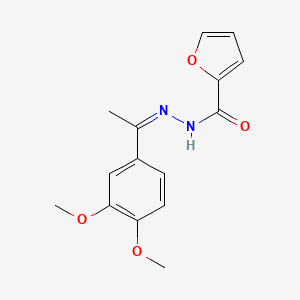 molecular formula C15H16N2O4 B11669022 N'-[(1Z)-1-(3,4-Dimethoxyphenyl)ethylidene]furan-2-carbohydrazide 