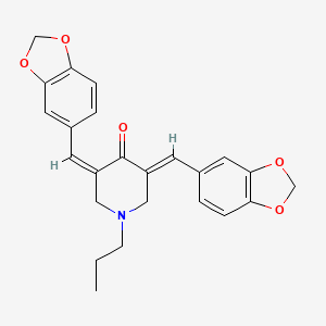 (3Z,5E)-3,5-bis(1,3-benzodioxol-5-ylmethylidene)-1-propylpiperidin-4-one