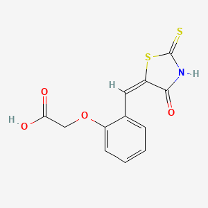 {2-[(E)-(4-oxo-2-thioxo-1,3-thiazolidin-5-ylidene)methyl]phenoxy}acetic acid