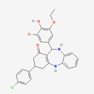 11-(3-bromo-5-ethoxy-4-hydroxyphenyl)-3-(4-chlorophenyl)-2,3,4,5,10,11-hexahydro-1H-dibenzo[b,e][1,4]diazepin-1-one