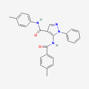 molecular formula C25H22N4O2 B11669056 N-(4-methylphenyl)-5-{[(4-methylphenyl)carbonyl]amino}-1-phenyl-1H-pyrazole-4-carboxamide 