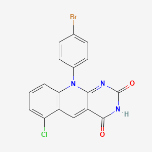 molecular formula C17H9BrClN3O2 B11669078 10-(4-bromophenyl)-6-chloropyrimido[4,5-b]quinoline-2,4(3H,10H)-dione 