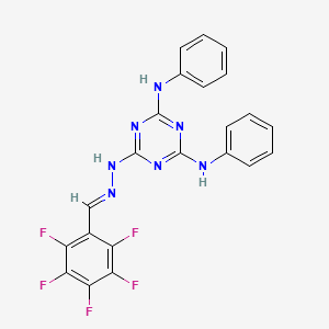 6-[(2E)-2-(pentafluorobenzylidene)hydrazinyl]-N,N'-diphenyl-1,3,5-triazine-2,4-diamine