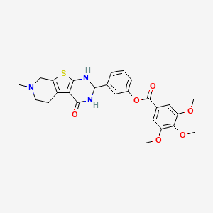 molecular formula C26H27N3O6S B11669112 [3-(11-methyl-3-oxo-8-thia-4,6,11-triazatricyclo[7.4.0.02,7]trideca-1(9),2(7)-dien-5-yl)phenyl] 3,4,5-trimethoxybenzoate 