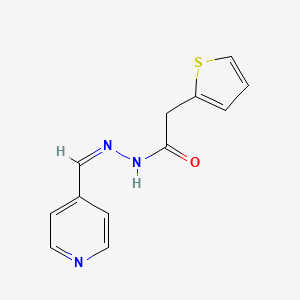 molecular formula C12H11N3OS B11669113 N'-[(Z)-pyridin-4-ylmethylidene]-2-(thiophen-2-yl)acetohydrazide 