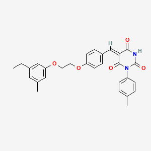 (5Z)-5-{4-[2-(3-ethyl-5-methylphenoxy)ethoxy]benzylidene}-1-(4-methylphenyl)pyrimidine-2,4,6(1H,3H,5H)-trione