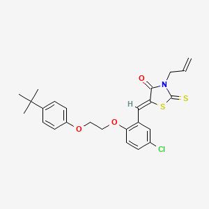 (5Z)-5-{2-[2-(4-tert-butylphenoxy)ethoxy]-5-chlorobenzylidene}-3-(prop-2-en-1-yl)-2-thioxo-1,3-thiazolidin-4-one