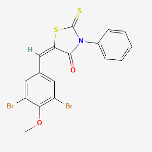 (5E)-5-(3,5-dibromo-4-methoxybenzylidene)-3-phenyl-2-thioxo-1,3-thiazolidin-4-one