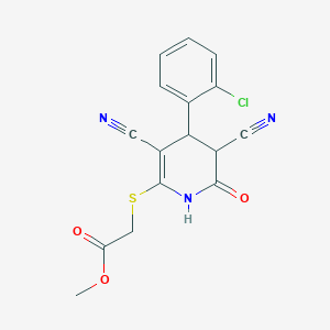 Methyl {[4-(2-chlorophenyl)-3,5-dicyano-6-oxo-1,4,5,6-tetrahydropyridin-2-yl]sulfanyl}acetate