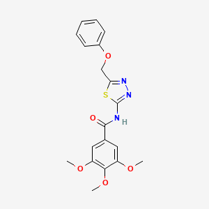 molecular formula C19H19N3O5S B11669248 3,4,5-trimethoxy-N-[5-(phenoxymethyl)-1,3,4-thiadiazol-2-yl]benzamide 