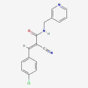 molecular formula C16H12ClN3O B11669262 (2E)-3-(4-chlorophenyl)-2-cyano-N-(3-pyridinylmethyl)-2-propenamide 