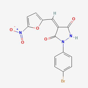 (4Z)-1-(4-bromophenyl)-4-[(5-nitrofuran-2-yl)methylidene]pyrazolidine-3,5-dione