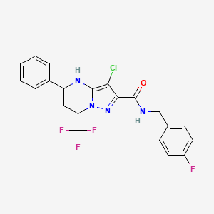 3-chloro-N-(4-fluorobenzyl)-5-phenyl-7-(trifluoromethyl)-4,5,6,7-tetrahydropyrazolo[1,5-a]pyrimidine-2-carboxamide