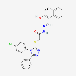 2-{[4-(4-chlorophenyl)-5-phenyl-4H-1,2,4-triazol-3-yl]sulfanyl}-N'-[(E)-(2-hydroxynaphthalen-1-yl)methylidene]acetohydrazide