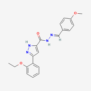 molecular formula C20H20N4O3 B11669341 3-(2-Ethoxyphenyl)-N'-(4-methoxybenzylidene)-1H-pyrazole-5-carbohydrazide 