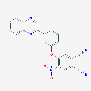 molecular formula C22H11N5O3 B11669365 4-Nitro-5-[3-(quinoxalin-2-yl)phenoxy]benzene-1,2-dicarbonitrile 