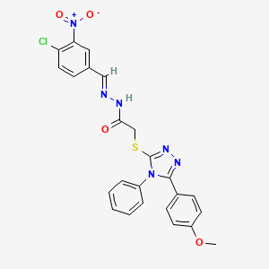 N'-[(E)-(4-chloro-3-nitrophenyl)methylidene]-2-{[5-(4-methoxyphenyl)-4-phenyl-4H-1,2,4-triazol-3-yl]sulfanyl}acetohydrazide