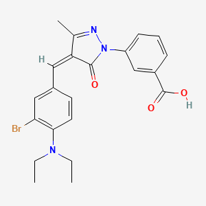 3-{(4Z)-4-[3-bromo-4-(diethylamino)benzylidene]-3-methyl-5-oxo-4,5-dihydro-1H-pyrazol-1-yl}benzoic acid