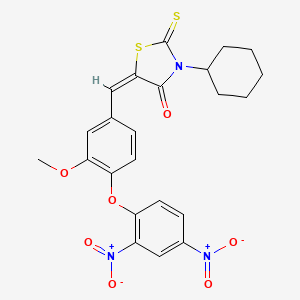 (5E)-3-cyclohexyl-5-[4-(2,4-dinitrophenoxy)-3-methoxybenzylidene]-2-thioxo-1,3-thiazolidin-4-one