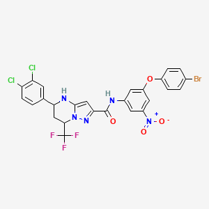 N-[3-(4-bromophenoxy)-5-nitrophenyl]-5-(3,4-dichlorophenyl)-7-(trifluoromethyl)-4,5,6,7-tetrahydropyrazolo[1,5-a]pyrimidine-2-carboxamide