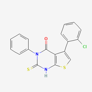 molecular formula C18H11ClN2OS2 B11669444 5-(2-chlorophenyl)-3-phenyl-2-thioxo-2,3-dihydrothieno[2,3-d]pyrimidin-4(1H)-one 