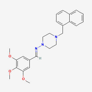 molecular formula C25H29N3O3 B11669465 N-(4-(1-Naphthylmethyl)-1-piperazinyl)-N-(3,4,5-trimethoxybenzylidene)amine 