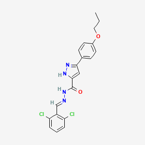 molecular formula C20H18Cl2N4O2 B11669488 N'-[(E)-(2,6-dichlorophenyl)methylidene]-3-(4-propoxyphenyl)-1H-pyrazole-5-carbohydrazide 