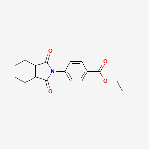 molecular formula C18H21NO4 B11669494 Propyl 4-(1,3-dioxooctahydro-2H-isoindol-2-yl)benzoate 