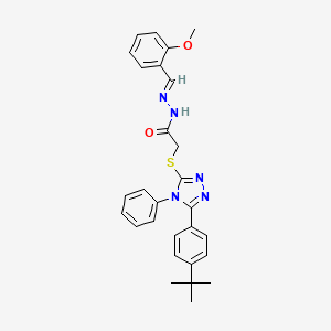 2-{[5-(4-tert-butylphenyl)-4-phenyl-4H-1,2,4-triazol-3-yl]sulfanyl}-N'-[(E)-(2-methoxyphenyl)methylidene]acetohydrazide