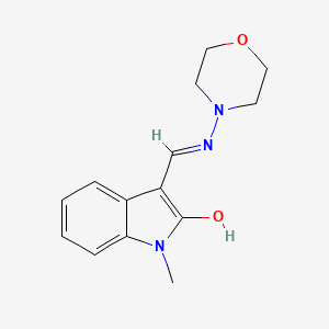 (3Z)-1-methyl-3-[(morpholin-4-ylamino)methylidene]-1,3-dihydro-2H-indol-2-one