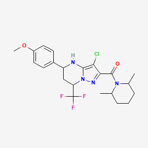 [3-Chloro-5-(4-methoxyphenyl)-7-(trifluoromethyl)-4,5,6,7-tetrahydropyrazolo[1,5-a]pyrimidin-2-yl](2,6-dimethylpiperidin-1-yl)methanone