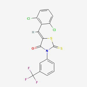 (5Z)-5-[(2,6-dichlorophenyl)methylidene]-2-sulfanylidene-3-[3-(trifluoromethyl)phenyl]-1,3-thiazolidin-4-one