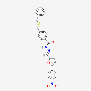 4-[(Benzylsulfanyl)methyl]-N'-[(E)-[5-(4-nitrophenyl)furan-2-YL]methylidene]benzohydrazide