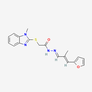 N'-[(E,2E)-3-(2-Furyl)-2-methyl-2-propenylidene]-2-[(1-methyl-1H-benzimidazol-2-YL)sulfanyl]acetohydrazide