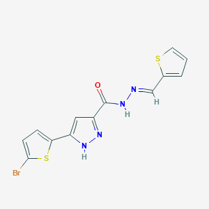 3-(5-bromothiophen-2-yl)-N'-[(E)-thiophen-2-ylmethylidene]-1H-pyrazole-5-carbohydrazide