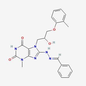 8-[(2E)-2-benzylidenehydrazinyl]-7-[2-hydroxy-3-(2-methylphenoxy)propyl]-3-methyl-3,7-dihydro-1H-purine-2,6-dione