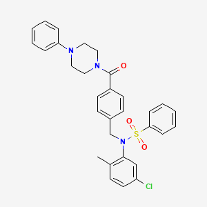 N-(5-Chloro-2-methylphenyl)-N-{[4-(4-phenylpiperazine-1-carbonyl)phenyl]methyl}benzenesulfonamide