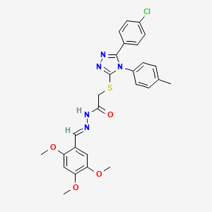 2-{[5-(4-chlorophenyl)-4-(4-methylphenyl)-4H-1,2,4-triazol-3-yl]sulfanyl}-N'-[(E)-(2,4,5-trimethoxyphenyl)methylidene]acetohydrazide