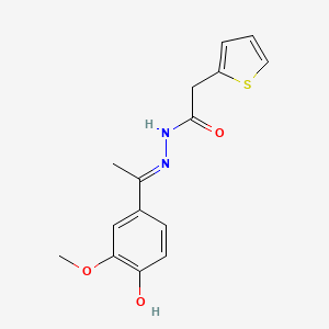 N'-[(1E)-1-(4-hydroxy-3-methoxyphenyl)ethylidene]-2-(thiophen-2-yl)acetohydrazide