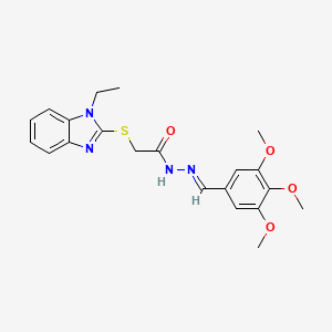 2-[(1-ethyl-1H-benzimidazol-2-yl)sulfanyl]-N'-[(E)-(3,4,5-trimethoxyphenyl)methylidene]acetohydrazide