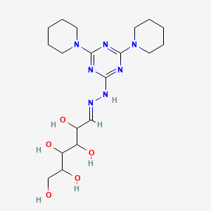 (6E)-6-{2-[4,6-Bis(piperidin-1-YL)-1,3,5-triazin-2-YL]hydrazin-1-ylidene}hexane-1,2,3,4,5-pentol