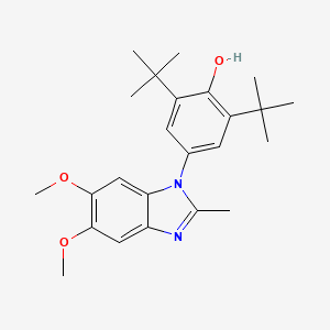 molecular formula C24H32N2O3 B11669697 2,6-di-tert-butyl-4-(5,6-dimethoxy-2-methyl-1H-benzimidazol-1-yl)phenol 