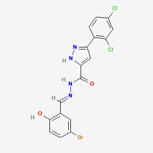 molecular formula C17H11BrCl2N4O2 B11669704 N'-(5-Bromo-2-hydroxybenzylidene)-5-(2,4-dichlorophenyl)-1H-pyrazole-3-carbohydrazide CAS No. 700352-32-5