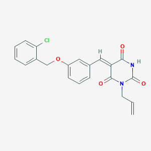 (5Z)-5-{3-[(2-chlorobenzyl)oxy]benzylidene}-1-(prop-2-en-1-yl)pyrimidine-2,4,6(1H,3H,5H)-trione