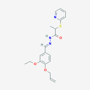 N'-{(E)-[3-ethoxy-4-(prop-2-en-1-yloxy)phenyl]methylidene}-2-(pyridin-2-ylsulfanyl)propanehydrazide