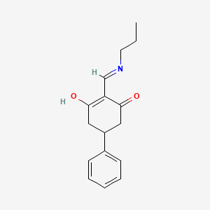 molecular formula C16H19NO2 B11669749 5-Phenyl-2-[(propylamino)methylidene]cyclohexane-1,3-dione 