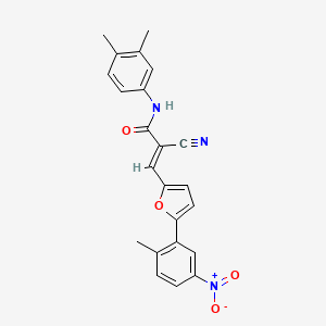 molecular formula C23H19N3O4 B11669754 (2E)-2-cyano-N-(3,4-dimethylphenyl)-3-[5-(2-methyl-5-nitrophenyl)furan-2-yl]prop-2-enamide 