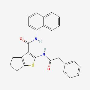 molecular formula C26H22N2O2S B11669771 N-(naphthalen-1-yl)-2-[(phenylacetyl)amino]-5,6-dihydro-4H-cyclopenta[b]thiophene-3-carboxamide 